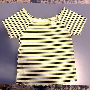 Justice Yellow Striped Fitted Shirt